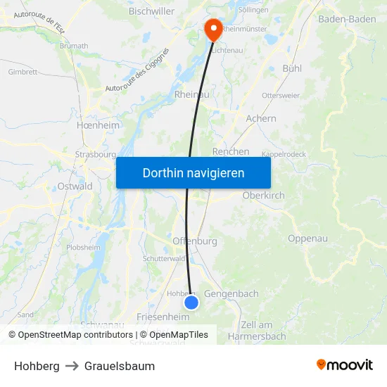Hohberg to Grauelsbaum map