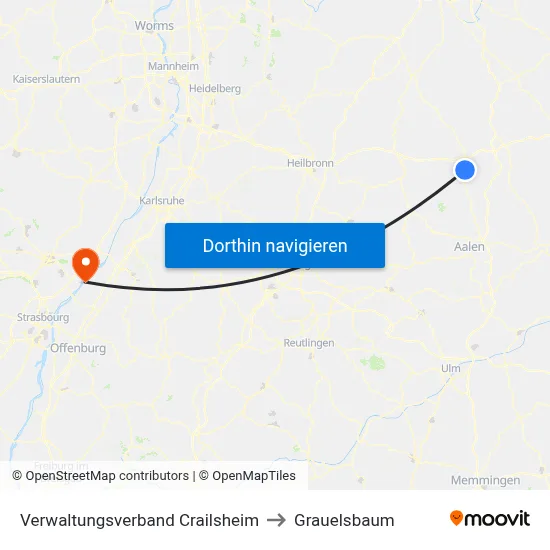 Verwaltungsverband Crailsheim to Grauelsbaum map