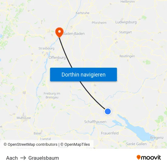 Aach to Grauelsbaum map