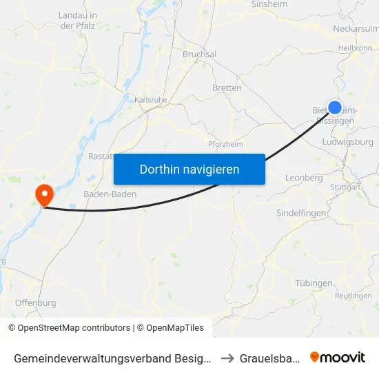 Gemeindeverwaltungsverband Besigheim to Grauelsbaum map