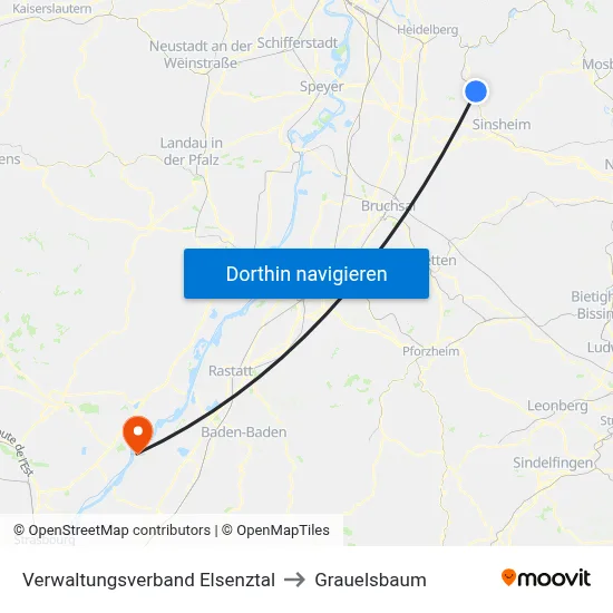 Verwaltungsverband Elsenztal to Grauelsbaum map