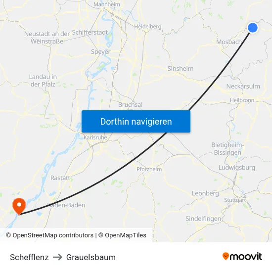 Schefflenz to Grauelsbaum map