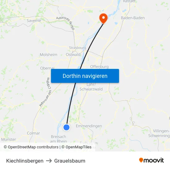 Kiechlinsbergen to Grauelsbaum map