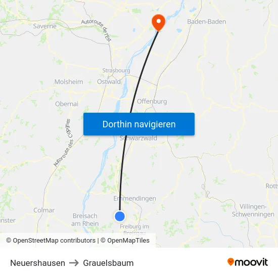 Neuershausen to Grauelsbaum map