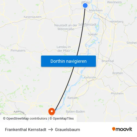 Frankenthal Kernstadt to Grauelsbaum map