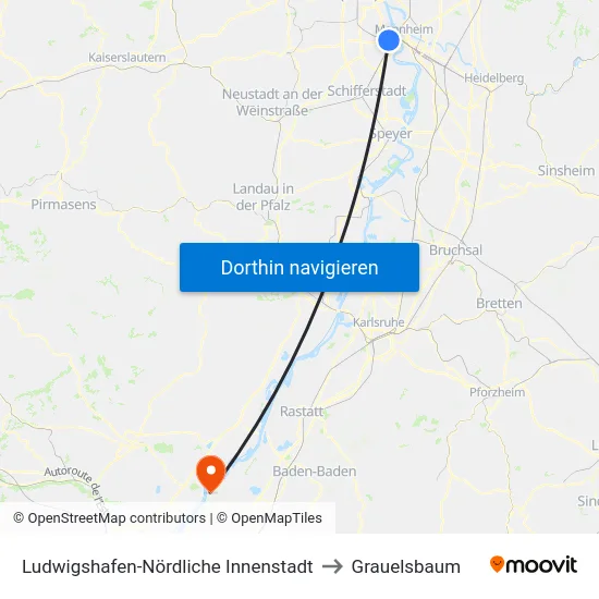 Ludwigshafen-Nördliche Innenstadt to Grauelsbaum map