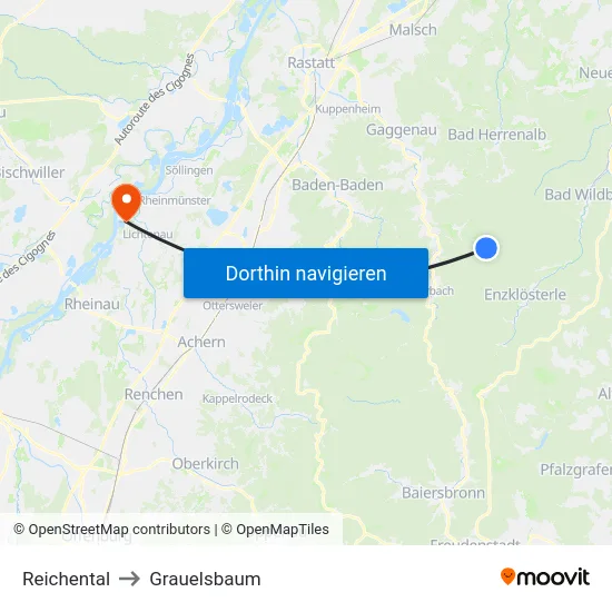 Reichental to Grauelsbaum map
