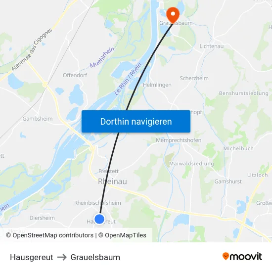 Hausgereut to Grauelsbaum map