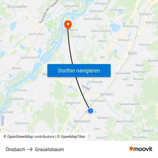 Önsbach to Grauelsbaum map