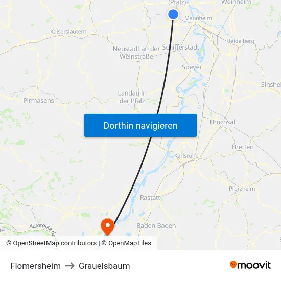 Flomersheim to Grauelsbaum map