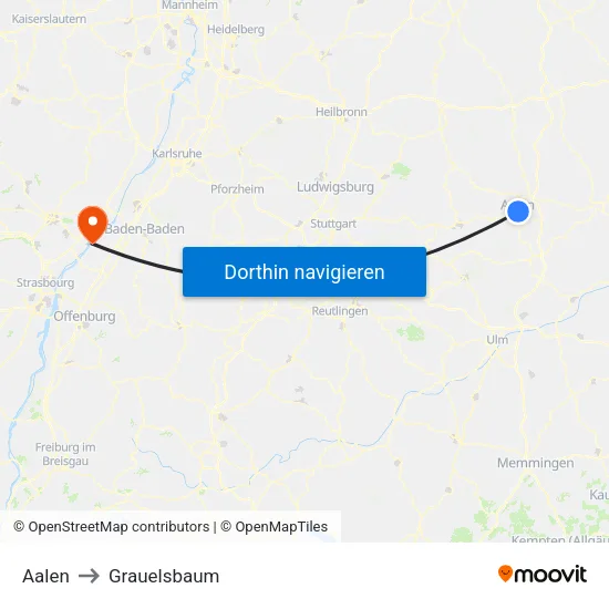 Aalen to Grauelsbaum map