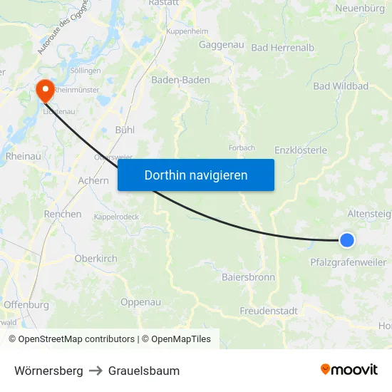 Wörnersberg to Grauelsbaum map