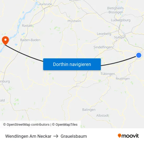 Wendlingen Am Neckar to Grauelsbaum map