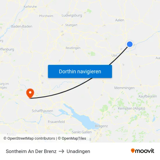 Sontheim An Der Brenz to Unadingen map