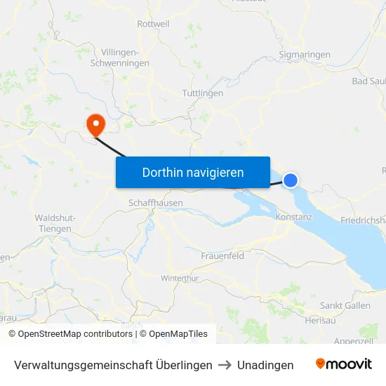 Verwaltungsgemeinschaft Überlingen to Unadingen map