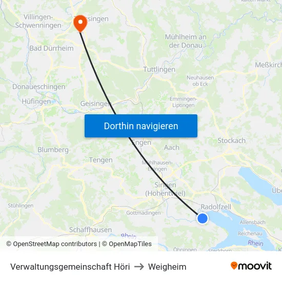 Verwaltungsgemeinschaft Höri to Weigheim map