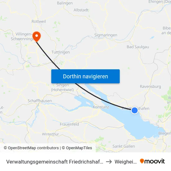Verwaltungsgemeinschaft Friedrichshafen to Weigheim map
