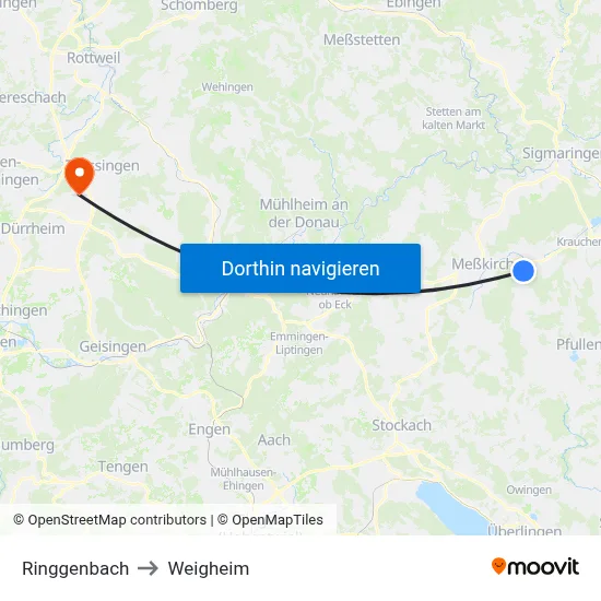 Ringgenbach to Weigheim map