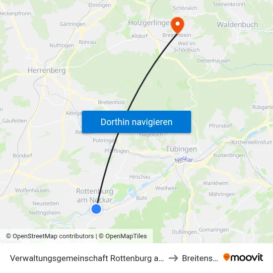 Verwaltungsgemeinschaft Rottenburg am Neckar to Breitenstein map