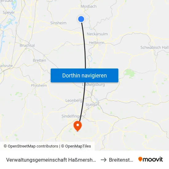 Verwaltungsgemeinschaft Haßmersheim to Breitenstein map