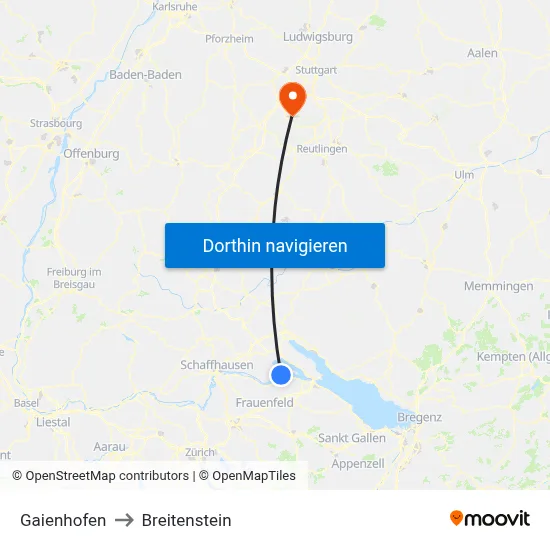 Gaienhofen to Breitenstein map