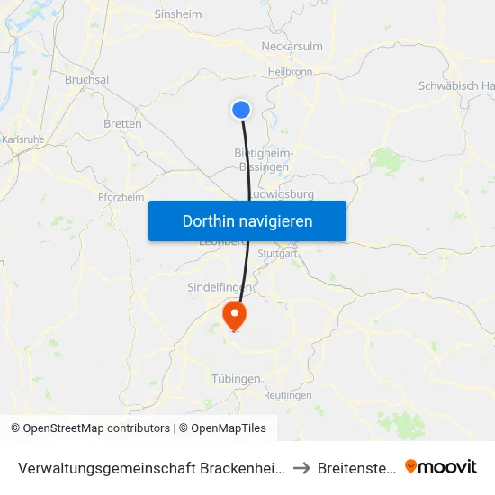 Verwaltungsgemeinschaft Brackenheim to Breitenstein map