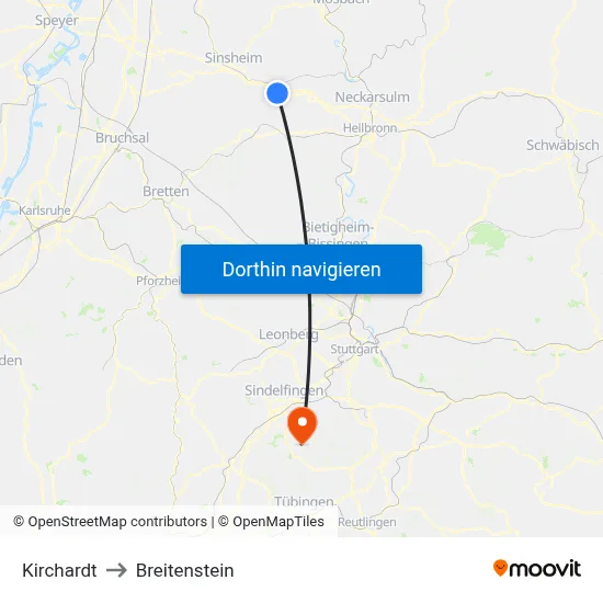 Kirchardt to Breitenstein map