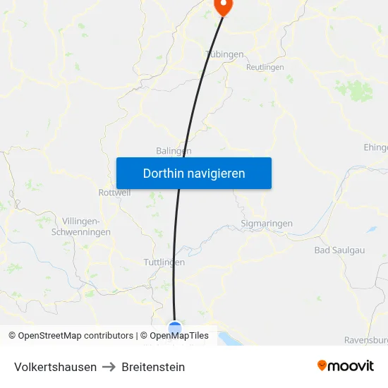 Volkertshausen to Breitenstein map