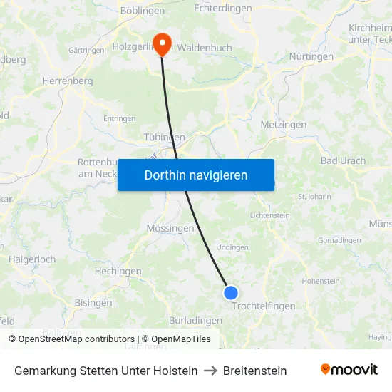 Gemarkung Stetten Unter Holstein to Breitenstein map