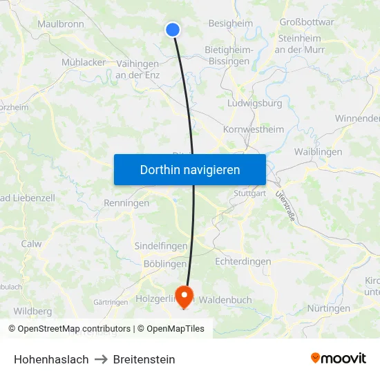 Hohenhaslach to Breitenstein map