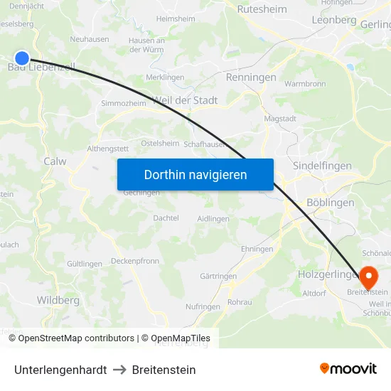Unterlengenhardt to Breitenstein map