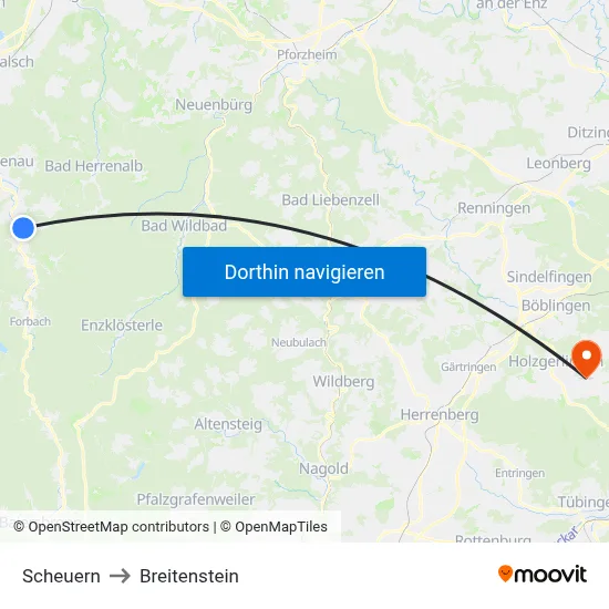 Scheuern to Breitenstein map