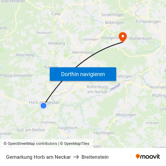 Gemarkung Horb am Neckar to Breitenstein map