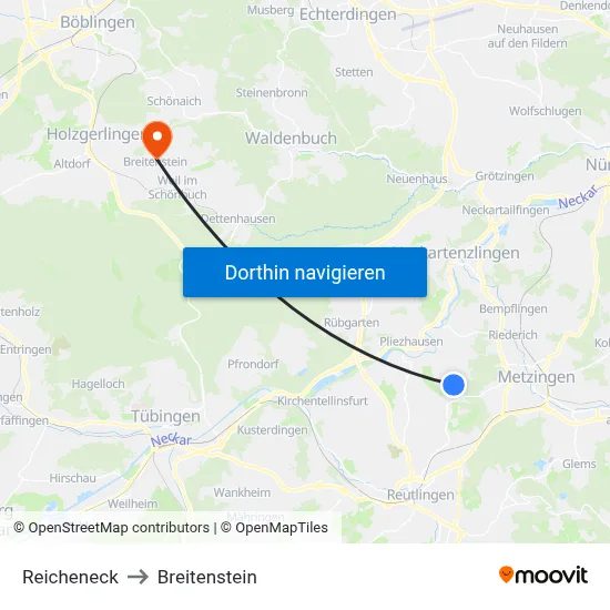 Reicheneck to Breitenstein map