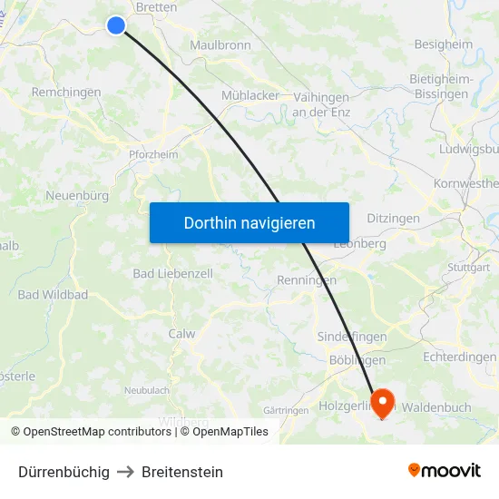 Dürrenbüchig to Breitenstein map