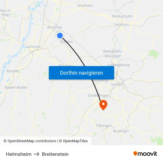 Helmsheim to Breitenstein map