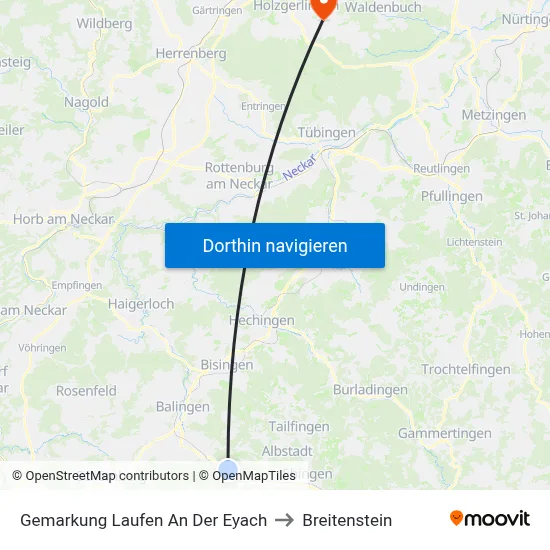 Gemarkung Laufen An Der Eyach to Breitenstein map