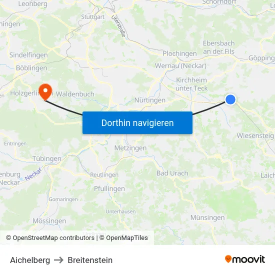 Aichelberg to Breitenstein map