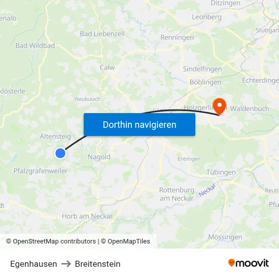 Egenhausen to Breitenstein map