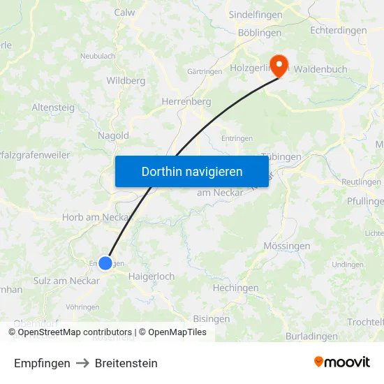 Empfingen to Breitenstein map