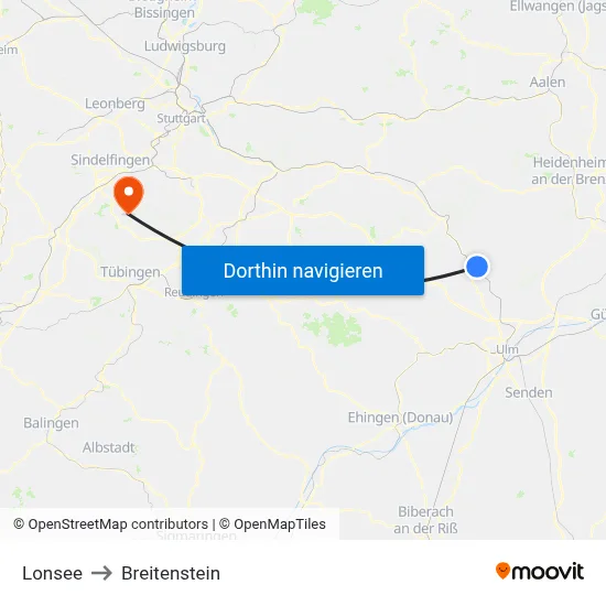 Lonsee to Breitenstein map
