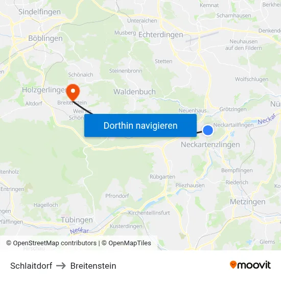 Schlaitdorf to Breitenstein map