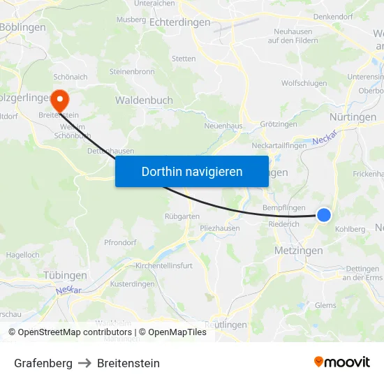 Grafenberg to Breitenstein map