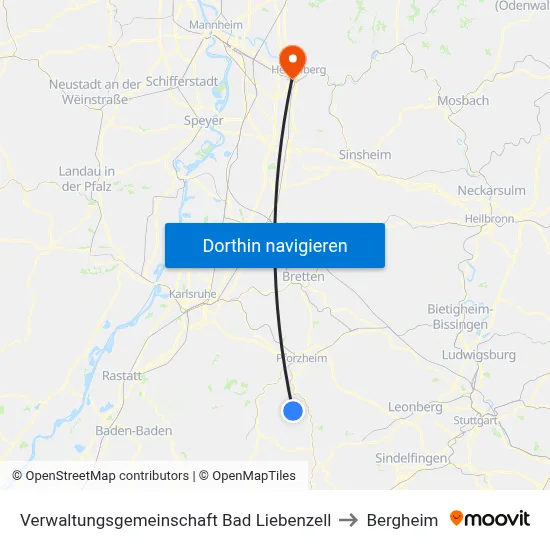 Verwaltungsgemeinschaft Bad Liebenzell to Bergheim map