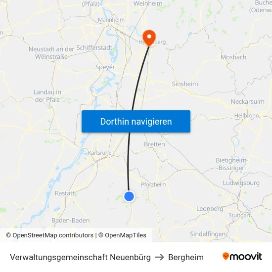 Verwaltungsgemeinschaft Neuenbürg to Bergheim map