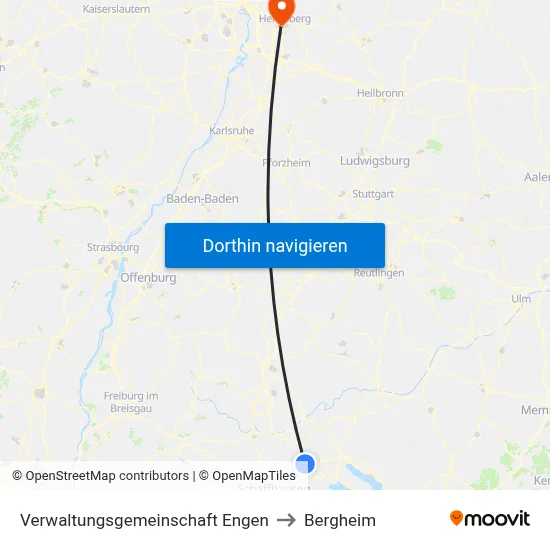 Verwaltungsgemeinschaft Engen to Bergheim map