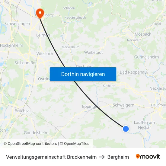 Verwaltungsgemeinschaft Brackenheim to Bergheim map