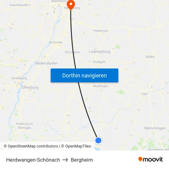 Herdwangen-Schönach to Bergheim map