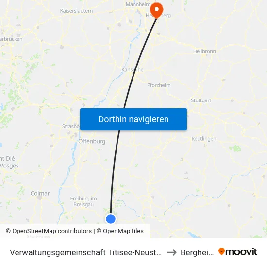 Verwaltungsgemeinschaft Titisee-Neustadt to Bergheim map