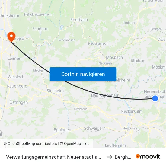 Verwaltungsgemeinschaft Neuenstadt am Kocher to Bergheim map